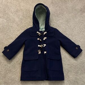 Mini Boden Classic Hooded Wool Mix Winter Coat Size 2-3 Toddler